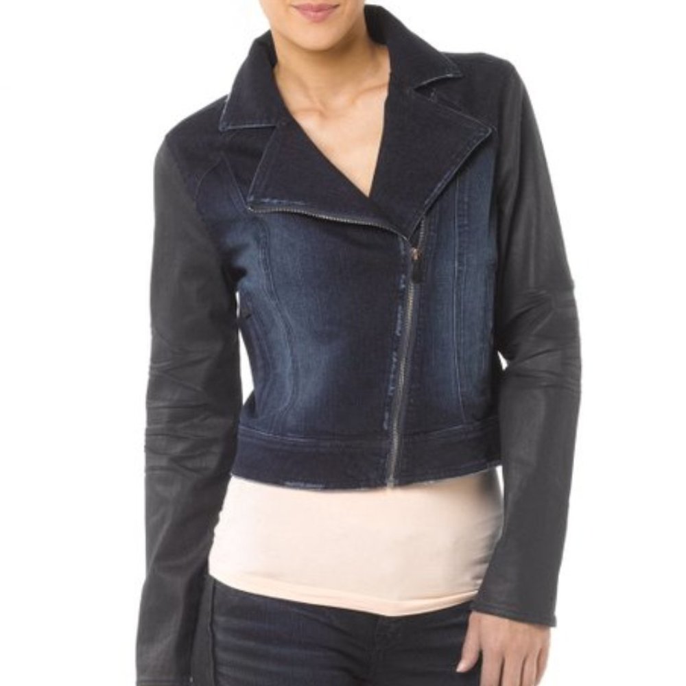 Silver Jeans Co. Indigo & Black Moto Jacket Medium